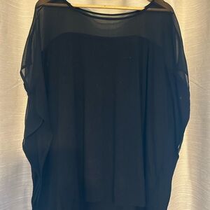 Elegant Black Sheer Women's Top